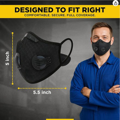 2-Pair Carbon Filter Face Masks with Valves – Reusable for Sports & Outdoors