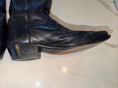 RARE Dan Post 11355 Black Leather Western Boots Mens 10 EW USA Made Cowboy