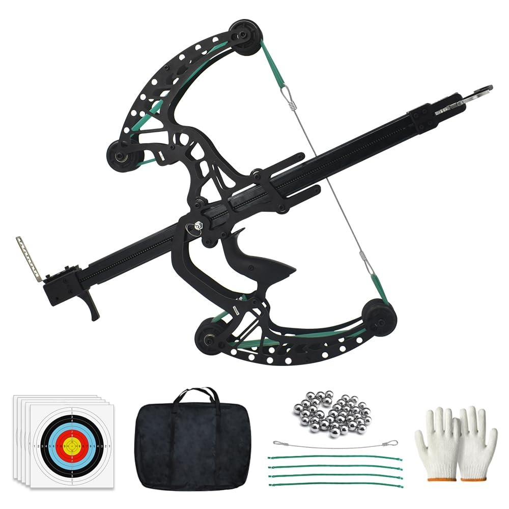 Ball Bearing Bow, Compound Bow Set That Shoots Steel Balls, Right Handed Hunt…