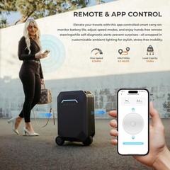 Electric Smart Rideable Suitcase Travel Buddy Riding Luggage Scooter–Black