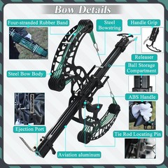 Ball Bearing Bow, Compound Bow Set That Shoots Steel Balls, Right Handed Hunt…