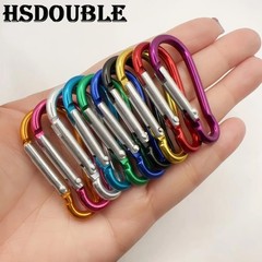 10 PCS Aluminum Carabiner D Shape Spring Clip Snap Key Hook Keychain Buckle