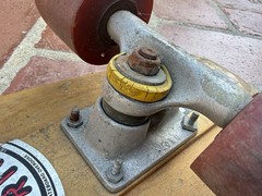 Vintage 1970’s Skateboard Deck Complete Tracker Trucks Tiger Trak IV 4 Wheels