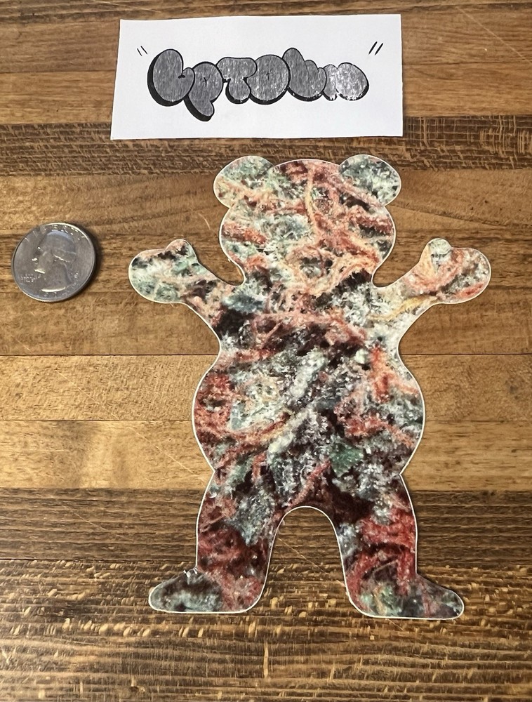 Grizzly Griptape Kush Bear Sticker Torey Pudwill Skateboarding Supreme 420