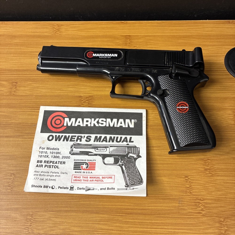 Vintage Marksman Repeater BB Gun Black Metal 4.5mm .177 Cal with Owner’s Manual