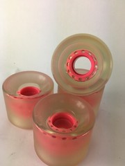 Cruiser CLEAR BRIGHT Pink CORE GUMMY Skateboard Wheels 82A 62 mm Stone Sanded