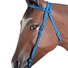 C-A311 Turquoise Horse Bridle Headstall Flat Braided Paracord Crystal Hilason