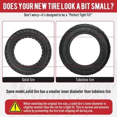 60/70-6.5 Scooter Tire,10×2.50 Solid Rubber Tire 10 inch Scooter Tires Replac…