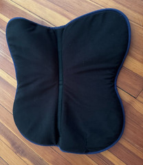 Ogilvy Memory Foam Half Pad – Grey w/ Navy & White Trim – EUC