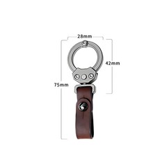 Titanium Alloy Removable Car Key Ring Pendant with Leather Strap EDC Portable