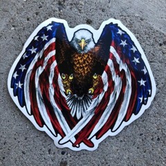 American Eagle Vinyl Sticker 3.5″ Inches Patriotic Bald Eagle USA Pride America