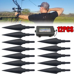 12PCS Carbon Steel Arrowhead Archery Hunting 150 Grain for ID 6.2mm Shaft Arrow