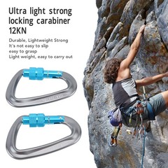 2PCS Compact Locking Carabiners For Outdoor Activities D Shape Popular