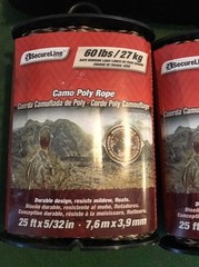 LOT Of 25 Packs SecureLine CAMO POLY ROPE 60lb Load 25FT. X 5/32IN.