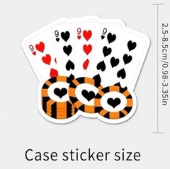 50Pcs Random Classic Card Suites Poker Cartoon Game Room Waterproof Stickers