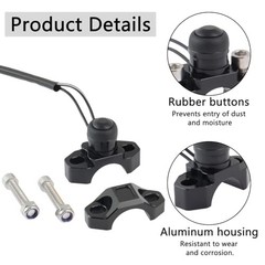 Universal Motorcycle Engine Start Stop Kill Switch with Black(Black Button)