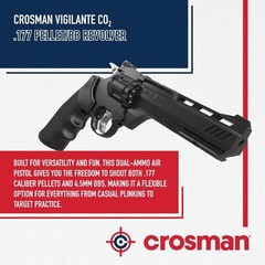 Crosman Vigilante .177 Cal Air Pistol CO2 BB Gun w/ 1500 BBs & 5 CO2 (CCP8B2)
