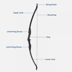 30/40Lbs Archery Detachable Takedown Recurve Bow Right & Right Left Hand Hunting