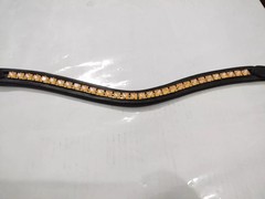 Leather Browband Crystal Stone For Bridle With Softy Padding.