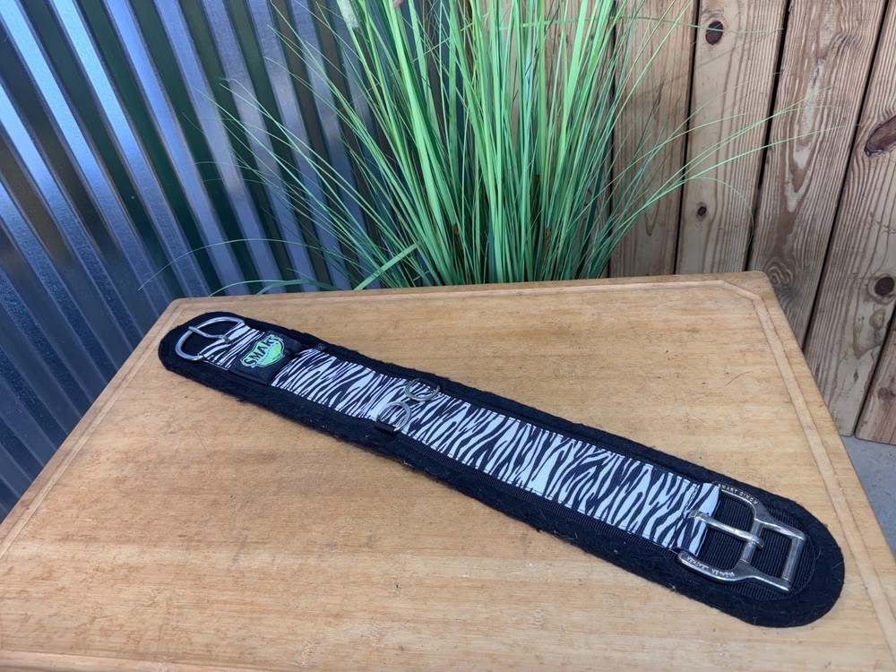 Weaver Smart Cinch Black Felt Zebra Print Western Horse Cinch Girth ~32″