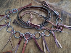 Heritage Metal Ring Headstall, Reins and Breastcollar – Large Silver Rings