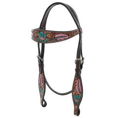 Western Headstall and Breast Collar Set HILASON Tooled Leather Horse Bridle Tack