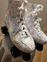 Amazon Speed Quad White Rainbow/Multicolor Roller Skates Size: 39(Women)