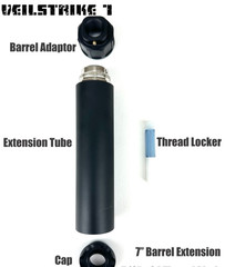 VeilStrike 7″ Matte Black 1/2″x20 Muzzle Brake Extension Tube for Air Rifle