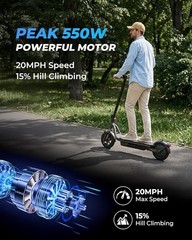550W ADULT ELECTRIC SCOOTER 28 MILES FOLDING 20 MPH E-SCOOTER URBAN COMMUTER NEW