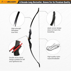 Lightweight 57-inch Ambidextrous Recurve Bow for Teens – 20lbs to 40lbs Draw