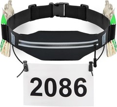 Adjustable Race Number Belt with Pouch – Water-Resistant & Comfortable Fit