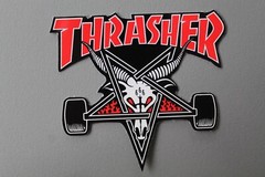 Thrasher Skateboard Magazine Goat Pentagram Star Red Z73B Skateboarding STICKER