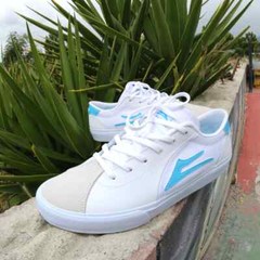 Lakai Shoes Flaco II – White/Cyan Leather