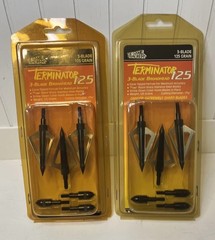 2 Packs The Game Tracker Terminator 125 Grain 3-Blade Broad Heads NOS