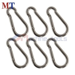 Stainless Steel 304 Spring Snap Hook Carabiner Clips 264 Lbs Set Of 6