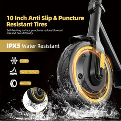 Electric Scooter for Adults – 500W Motor 10″ Air Tires Portable Commuting Scoote