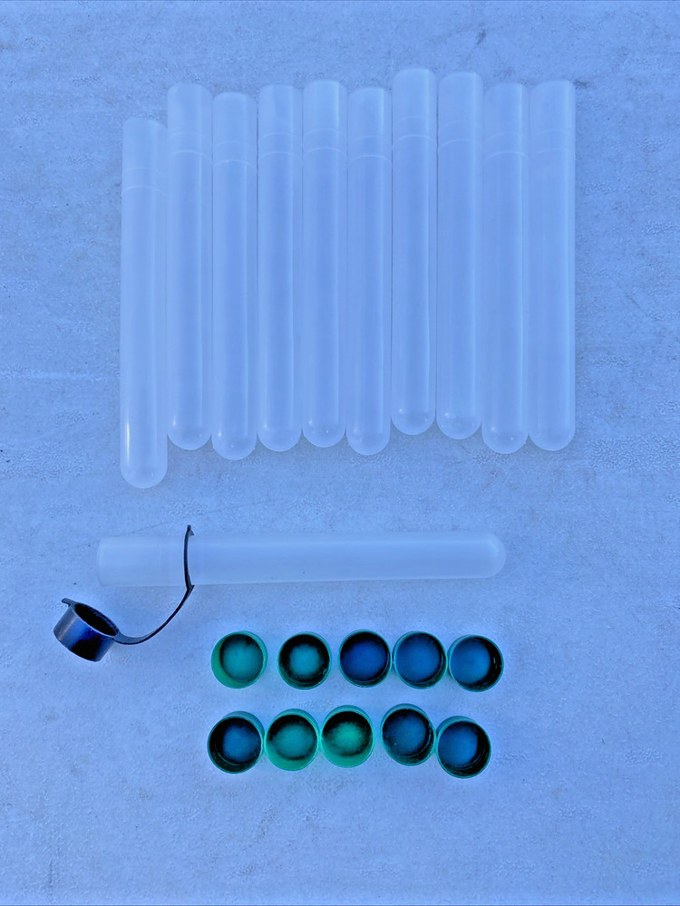 10 Vintage NEW Paintball Marker Tubes 10 Rounds Holder Speedloader Green Cap