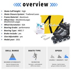 Adjustable Blades Roller Skates for Adults Women and Men,Outdoor & Indoor Bla…