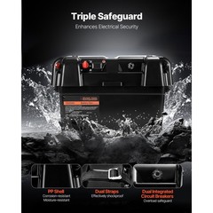 Group 24/ 27 Trolling Motor Battery Box, 12V/ 24V Marine Case with Straps