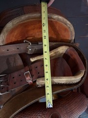 Corriente 15” Ranch Roping Saddle Basketweave Tooled Leather w/ Back Cinch