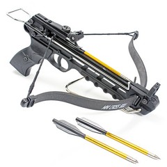 KingsArchery Crossbow Pistol with Bolt Rack Self-Cocking 80LBS 27 Aluminum Arrow