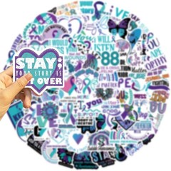 100PCS Suicide Awareness Stickers Suicide Prevention Stickers for Depressed Pers