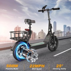 AOVOPRO Adults Seated CommuteElectric Scooter, 22mph Foldable Teens E-Scooter