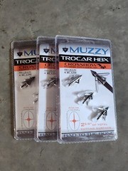 Muzzy Trocar HBX Hybrid Crossbow 4 blade 100 Gr 3 Broadheads Lot Of 3