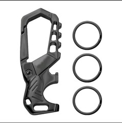 Heavy Duty Carabiner Keychain with Bottle Opener – 3 Key Rings Included