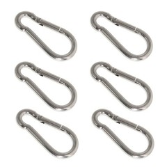 6 Pack Snap Hook 304 Stainless Steel Carabiner Clip For Ropes Fishing Chains