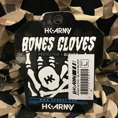 New LARGE HK Army Bones Paintball Gloves – Black/Black