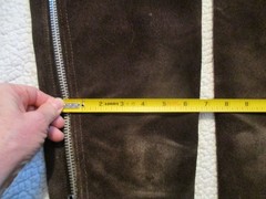 Adult Brown Barnstable Riding Chaps Suede Leather Zip-Up Medium Long M/L