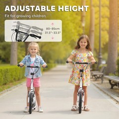 Dual Brakes Kick Scooter 12-Inch Inflatable Front Wheel Ride On Toy For Age 5+