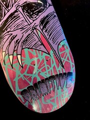 RARE Franky Villani Bat Primitive Skateboard Deck 9.125 Egg GLOW IN THE DARK